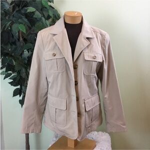 Braetan button down weather resistant jacket beige Woman’s size Large